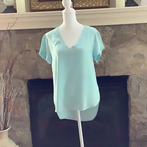 Cloth&Stone Turquoise, short-sleeved, V-neck XS